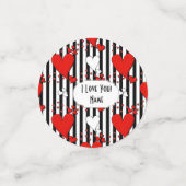 Red White Black Valentijn Hearts Confetti (Kleine voorkant)