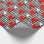 Red White Black Valentijn Hearts Wrapping Paper Cadeaupapier (Hoek)