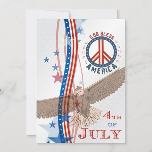 Red White & Blue 4 juillet Party Invitation (Devant)