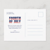 Red White Blue, 4 juli Fireworks Night Feestdagenkaart (Achterkant)