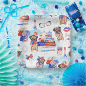 RED WHITE BLUE 4TH VAN JULY ITEMS PAPIEREN BORDJE (Feest)