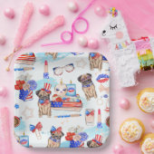 RED WHITE BLUE 4TH VAN JULY ITEMS PAPIEREN BORDJE (Feest)