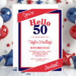 Red White & Blue 50th Birthday Invitation<br><div class="desc">Créez votre propre invitation Red White & Blue 50th Birthday! Personnalisez ce design avec votre propre texte. Vous pouvez customiser cette conception en cliquant sur le bouton "Modifier les détails" si vous le souhaitez.</div>