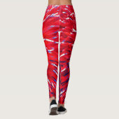 Red White Blue Abstract, persoonlijke naam Leggings (Achterkant)