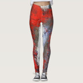 Red White Blue Abstracte Leggings (Voorkant)