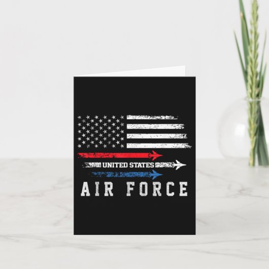 Red White Blue Air Force Flyover Prouted American  Kaart (Voorkant)