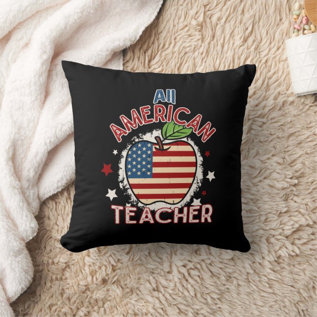 Red White Blue All American Teacher Apple Kussen (Deken)
