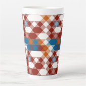 red white blue and orange geometric latte mok (Voorkant)