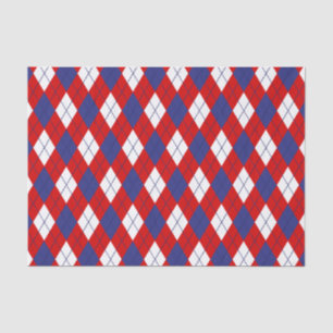 Red White Blue Argyle 1-WEEFSUE WRAPPINGPAPIER Tissuepapier