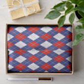 Red White Blue Argyle 2-TISSUE WRAPPING PAPER Tissuepapier (Geschenk)