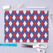 Red White Blue Argyle 2-TISSUE WRAPPING PAPER Tissuepapier (Craft)