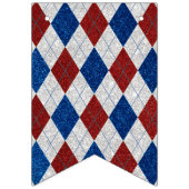 Red, White, Blue Argyle 4 Glitter Vlaggetjes (Eerste vlag)