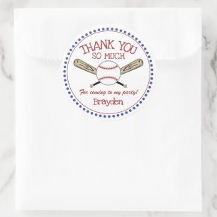 Red White Blue Baseball Theme Hartelijk dank Ronde Sticker