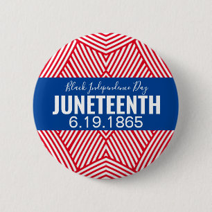 Red White Blue Black Independence Day JUNETEENTH Ronde Button 5,7 Cm
