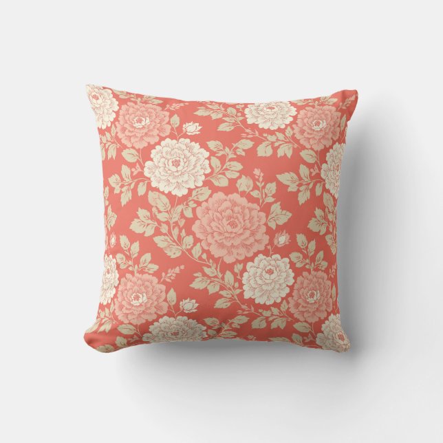 Red White Blue Block Print Stripes Kussen (Voorkant)