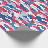 Red White Blue Camouflage Cadeaupapier (Hoek)