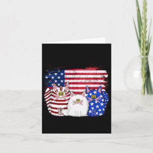 Red White Blue Cats Usa Vlag Vuurwerk 4 juli Kaart