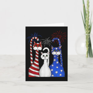 Red White Blue Cats Usa Vlag Vuurwerk 4 juli Kaart