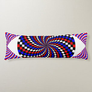 Red White Blue Checker Spiral door Kenneth Yoncich Lichaamskussen