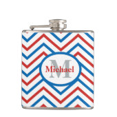 Red White Blue Chevron Pattern Heupfles (Voorkant)