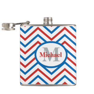 Red White Blue Chevron Pattern Heupfles