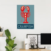 Red White Blue Crawfish Poster (Thuiskantoor)