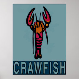 Red White Blue Crawfish Poster