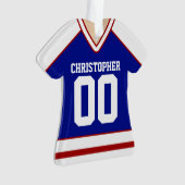 Red/White/Blue Custom Hockey Jersey Ornament (voorkant)