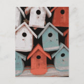Red White Blue Decorative Bird Houses Briefkaart (Voorkant)