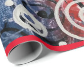 Red White Blue Designer - Abstract patroon mooi Cadeaupapier (Rol Hoek)