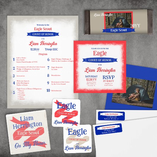 Red, White, Blue Eagle Court of Honor Program Flyer