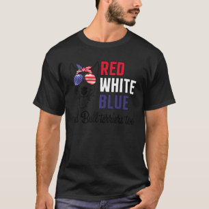 Red White Blue en Bull Terriers to Dogs Happy 4t T-shirt