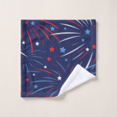 Red White Blue Fireworks-sterren Bad Handdoek (Wasdoekje)