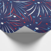 Red White Blue Fireworks-sterren Cadeaupapier (Hoek)