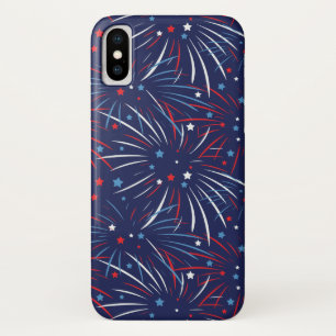 Red White Blue Fireworks-sterren iPhone X Hoesje