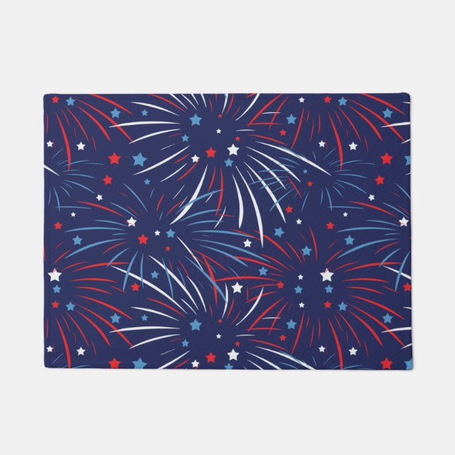 Red White Blue Fireworks-sterren Deurmat (Voorkant)