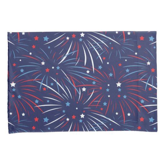Red White Blue Fireworks-sterren Kussensloop (Voorkant-Rechts)