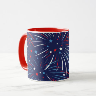 Red White Blue Fireworks-sterren Mok
