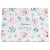 Red White Blue Fireworks Wedding Party Bedankt Groot Cadeauzakje (Voorkant)