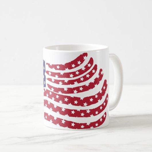 Red White Blue Flag Design Coffee Mok (Voorkant rechts)