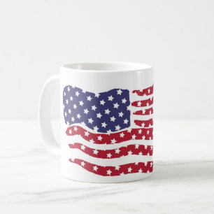 Red White Blue Flag Design Coffee Mok