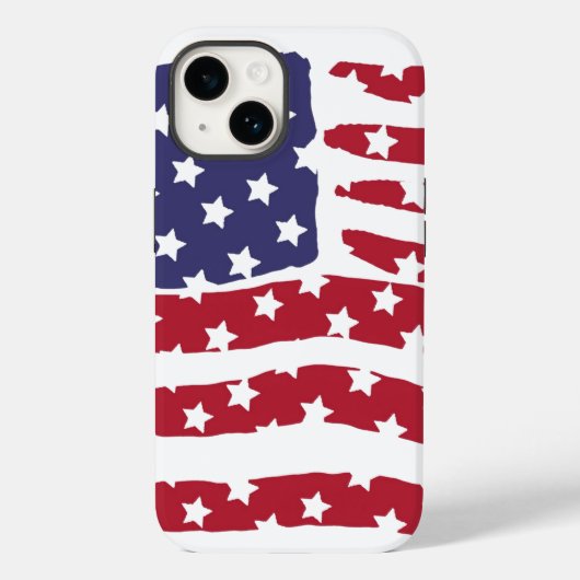 Red White Blue Flag Design Hoesje-Mate iPhone Case (Achterkant)
