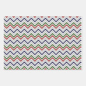 Red White Blue Grey Zig Zag Inpakpapier Vel (Voorkant)
