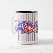 Red White & Blue Home Run Baseball Stried Mug (Devant gauche)