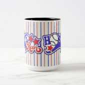 Red White & Blue Home Run Baseball Stried Mug (Centre)