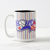 Red White & Blue Home Run Baseball Stried Mug (Gauche)
