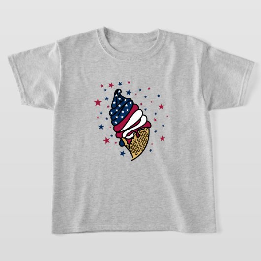 Red White Blue Ice Cream Cone icecreamliciouS Kind T-shirt (Laagn)