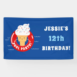 Red White Blue Ice Cream Pool Party Kinder Spandoek