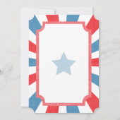 Red White + Blue Juli 4e Uitnodiging van de BBQ Pa (Achterkant)