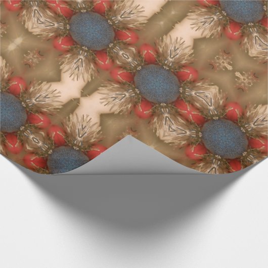 Red White Blue Kerstdecorting Baubles Cadeaupapier (Hoek)